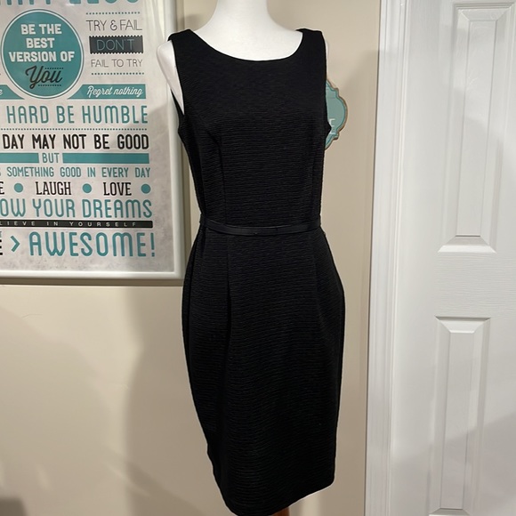 Taylor brand little black dress with silver lace overlay on backside. - Picture 2 of 7